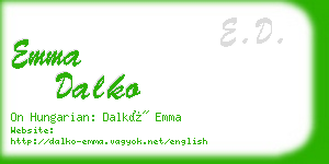 emma dalko business card